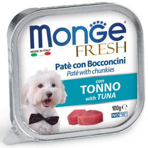 MONGE DOG FRESH TUNA suņu konservi pastēte Tuncis 100g
